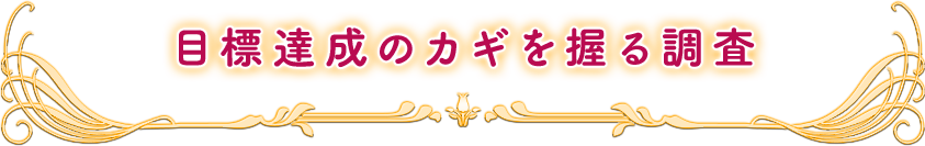 目標達成のカギを握る調査