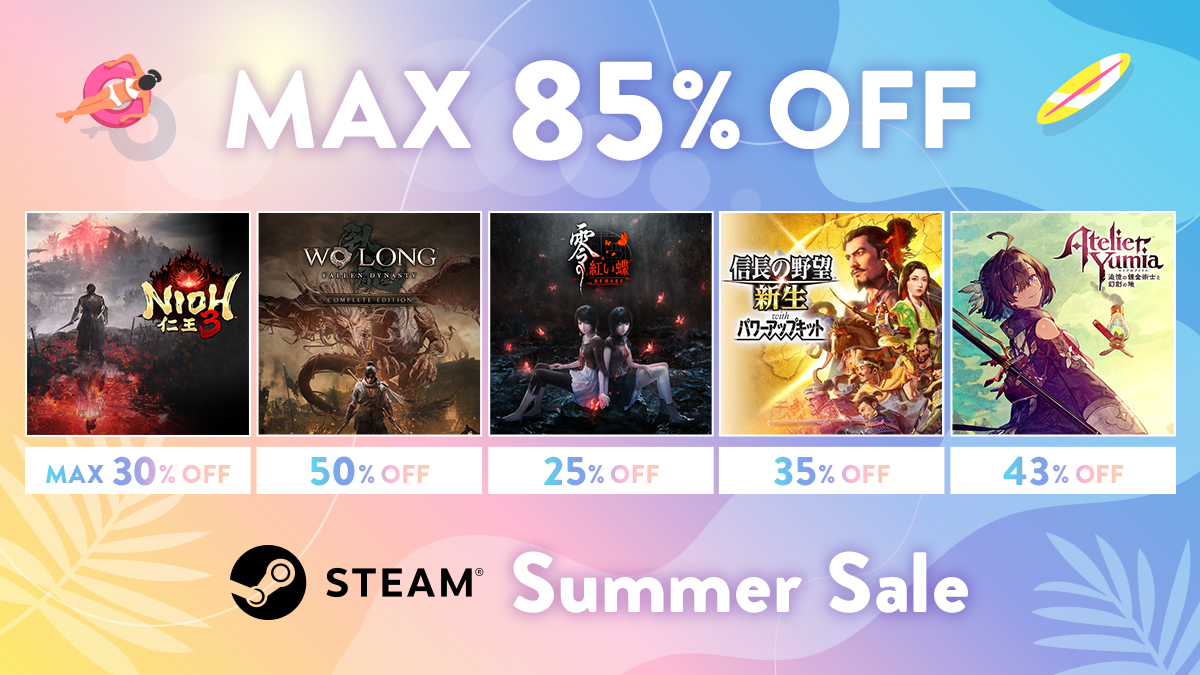 MAX85%OFF】コーエーテクモ「Steam®サマーセール」開催！仁王3、零