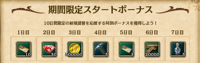 【大航海Ⅴ】期間限定スタートボーナス