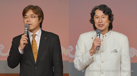 （左）コーエーテクモゲームス代表取締役社長 鯉沼久史　（右）シブサワ・コウ