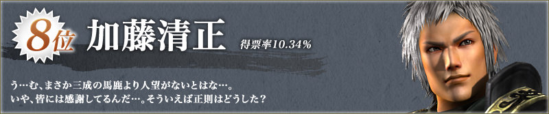 8位 加藤清正