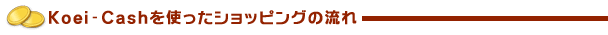 Koei-Cash��Ȥä�����åԥ󥰤�ή��