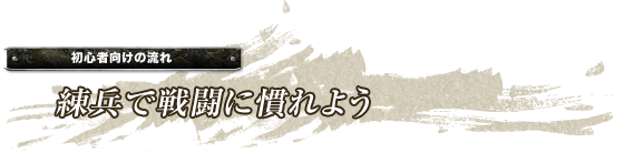 初心者向けの流れ「練兵で戦闘に慣れよう」