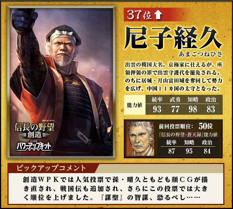 信長の野望 武将人気投票 結果発表 信長の野望 武将人気投票 結果発表
