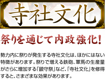 祭りを通じて内政強化!