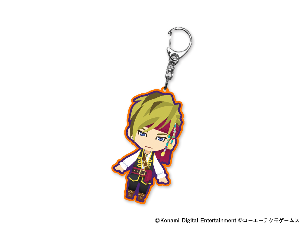 三國無双 KTカフェ ブロマイド キーホルダー 周瑜 凌統 三國無双 KT